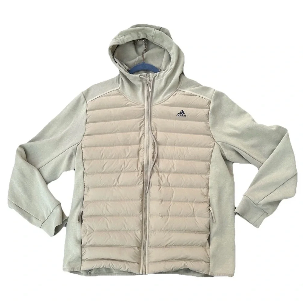Adidas Men’s Varilite Hybrid Jackets Tan Brown Sz XL - Picture 4 of 10